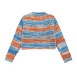 Women Sweater Short Tie-Dyed Sweater Women's Autumn Casual Button Sweater