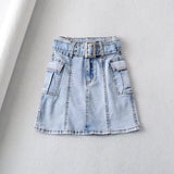 Women Skirt Summer High Waist Slimming Denim Skirt Skirt