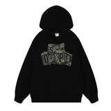 Men Hoodie Paste Cloth Embroidery Letter Hooded Sweater