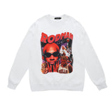 Men Long Sleeve Shirt Loose round Neck Sweater Male Letter Top Autumn