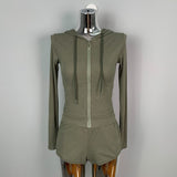 Women Long Sleeve Shirt Hooded Cardigan Long Sleeve Coat Shorts Casual