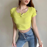 Women T-Shirt Short Sleeve Women's Spring and Summer Arc Sports T-shirt
