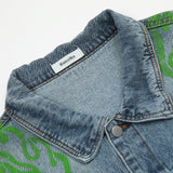 Men Denim Jacket Letter Printing Denim Clothes Jacket Male Vibe Loose Denim Jacket