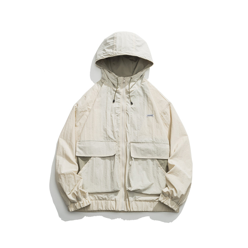Unisex Jacket Autumn Hooded Women's Clothing with Pockets Shell Jacket