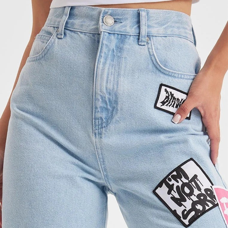 Women Cargo Pants Jeans Spring and Autumn Women Straight-Leg Pants