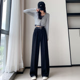 Palazzo Pants Niche Casual Suit Pants Women Autumn Trousers Solid Color Simple