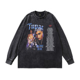 Men's Long Sleeve Shirt Vintage Long Sleeve T-shirt Men's and Women's Vintage Vintage Bottoming Top