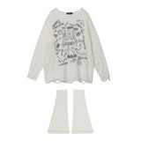 Women Sweater Distressed Knitwear High Street Letters Loose Autumn