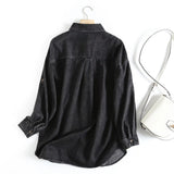 Women T-Shirt Women's Casual Retro Artistic Loose Denim Shirt