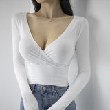 Women Long Sleeve Shirt Women's Tight Slimming Short Top