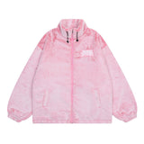 Men Cotton Mixed Jacket Coat Embroidered Lamb Coat Men's Winter Collar Drawstring Loose Cotton Coat Jacket
