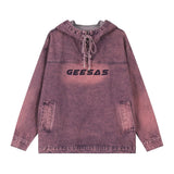 Men Denim Jacket Washed Do the Old Cowboy Sweater Men's Hooded Pullover Coat Loose Top Spring and Autumn