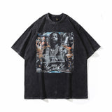 Men T Shirt Portrait Printing Short-Sleeved T-shirt Men's Loose Couple