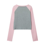 Women Long Sleeve T-Shirt Long Sleeve T-shirt for Girls Fall Color-Blocking Casual Short