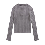 Men Long Sleeve Shirt Black Sexy Tight Knitted Upper Clothes Long Sleeves T-shirt Women