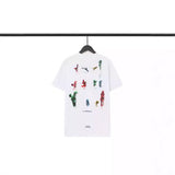 Men T-shirts 2024 Summer Color FOTI Character Print, Short Sleeve Loose T-Shirt