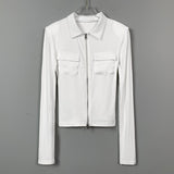 Women Long Sleeve Shirt Polo Collar Long Sleeve Shirt