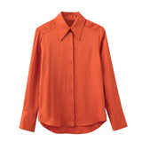 Women's T-Shirt Spring Commuter Solid Color Long-Sleeved Shirt