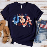Women's Independence Day T Shirt round Neck Short Sleeve T-shirt Women's Top