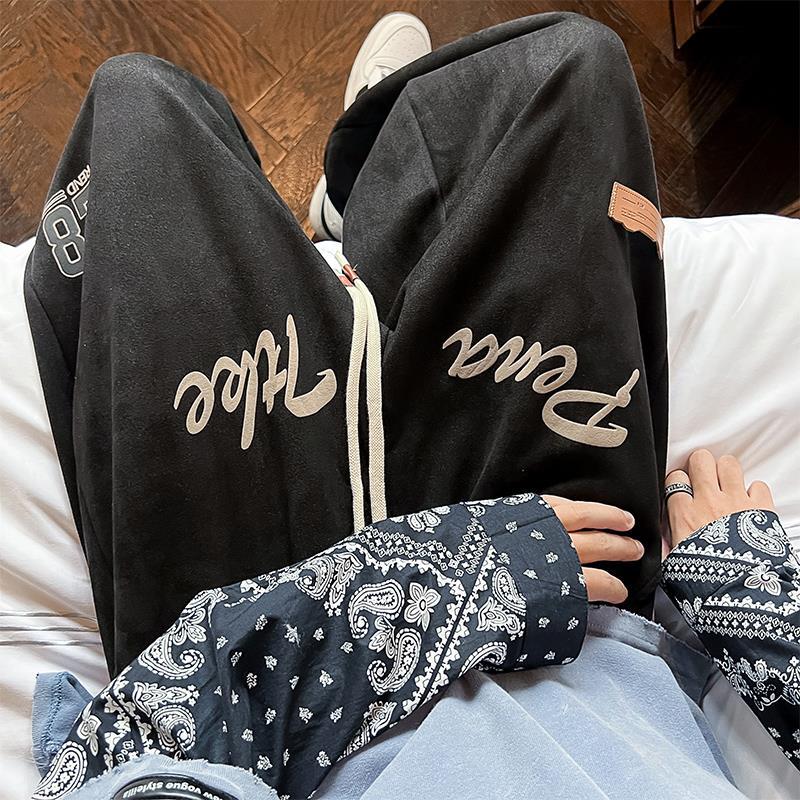 Men Sweatpants Casual Pants Men's Autumn Wide Leg Pants Loose