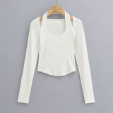 Women T-Shirt Long-Sleeved T-shirt Women's Slim-Fit Stretch Top