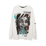Men Long Sleeve Shirt Portrait Graffiti Printing Long Sleeve T-shirt Men's Loose