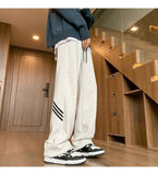 Men Sweatpants Men's Retro Oversize Straight-Leg Pants