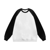 Men Hoodie Raglan Sleeve round Neck Sweater Men's Spring and Autumn Loose Casual