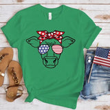Women's Independence Day T Shirt round Neck Short Sleeve T-shirt Women's Top