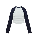 Women Long Sleeve T-Shirt Color Matching Long Sleeve T-shirt for Girls Spring and Autumn Casual