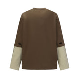 Unisex long-sleeved shirt autumretro color matching