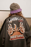 Unisex Jacket Autumn Back Printed Baseball Jacket Women's Clothing