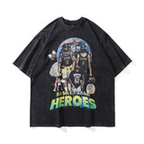 Men T Shirt Hip Hop Distressed Short Sleeve T-shirt Men and Women Street
