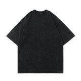 Men T Shirt Short Sleeve T-shirt Washed and Worn Retro Hip Hop Leisure Sports
