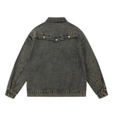 Men Denim Jacket Washed Distressed Dyed Denim Jacket Denim Coat Coat Autumn