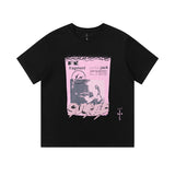Travis Scott T-Shirt Travis Scott Pink Printed Short Sleeve T-Shirt