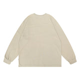 Men Hoodie Letter Print Patch Decoration round Neck Sweater