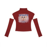 Women T-shirt Short T-shirt Women's High Street Slim Spring Half Turtleneck
