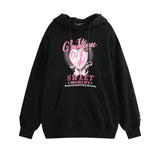 Men Fleece Lined Hoodie Printed Hoodie Autumn Men's Loose Street Long Sleeve Pullover