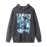 Men Hoodie Printed Hoodie Men's Autumn and Winter Worn Looking Washed-out