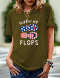 Women's Independence Day T Shirt Printed Short-Sleeved T-shirt
