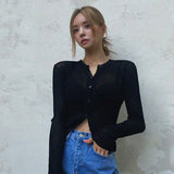 Women Long Sleeve Shirt Top Women's Cardigan Sexy