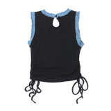 Women Vest Short Summer Sleeveless Spaghetti Straps Outerwear Waistcoat Top