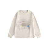 Unisex Hoodie Retro Crew Neck Pullover Pink Sweatshirt Men's and Women's Tops