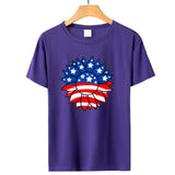 Women's Independence Day T Shirt T-shirt Women's Short-Sleeved Shirt Sunflower Print