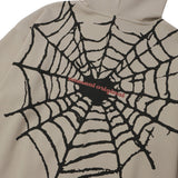 Men Hoodie Spider Web Printed Hooded Jacket Men's Cardigan