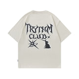 Men T Shirt Vintage Cartoon Print Couple Short Sleeve T-shirt Men and Women Hip Hop