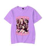 Cute Kamado Nezuko Print Short Sleeve T Shirts Women