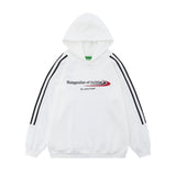 Men Hoodie Sports Loose Hooded Sweater Striped Stitching Long Sleeve Pullover Casual Top