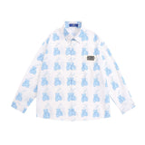 Men Long Sleeved T Shirt Printed Long Sleeve Shirt Boys BF Loose Casual Spring and Summer Shirt